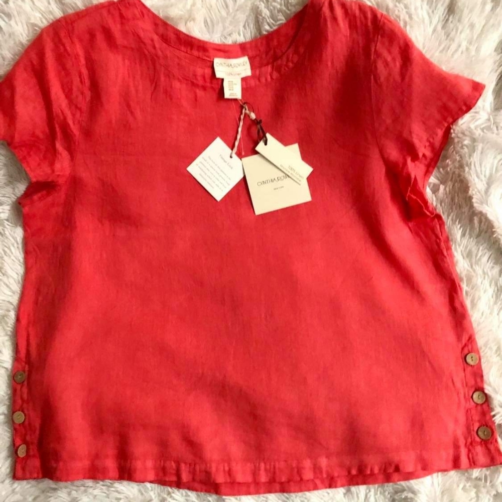 Cynthia Rowley Vintage Look Linen Blouse